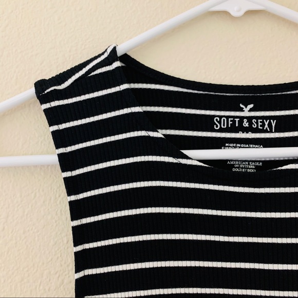 American Eagle Striped Long Strings Wrap Top - Picture 2 of 4